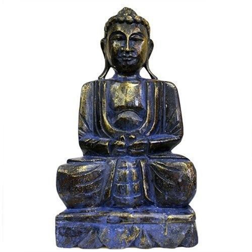 Wooden Carved Blue Buddha Statue - 40 cm_500x500